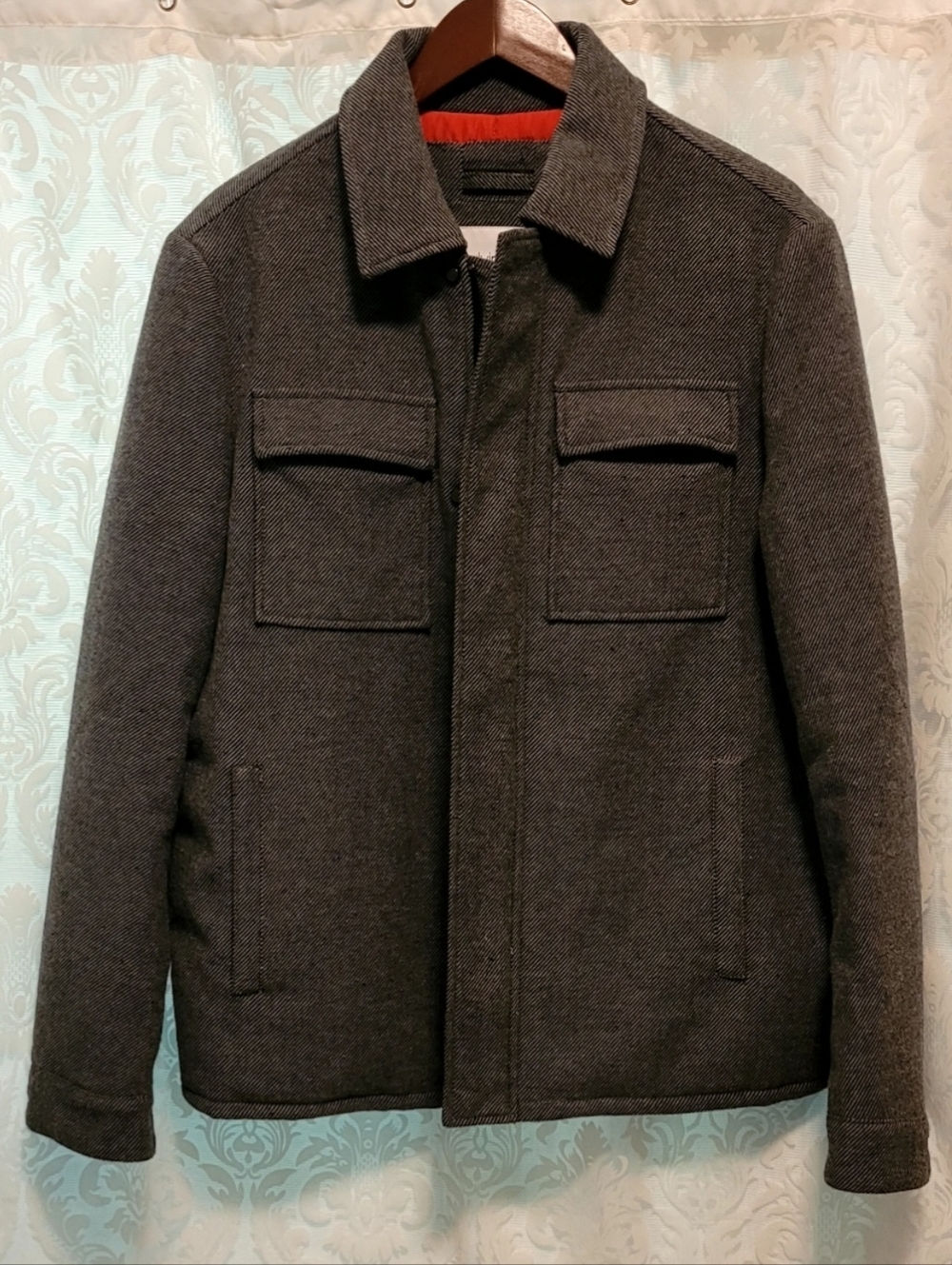 Calvin Klein Men's Dark Gray Wool-Blend Field Jacket Sz M